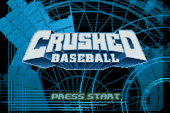 Crushed Baseball title screen for GameBoy Advance